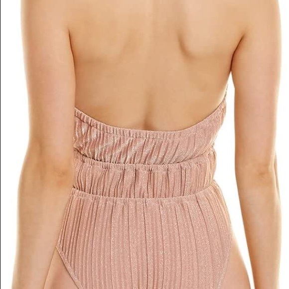 Last chance! Ramy Brook “Marta” metallic one piece swimsuit in blush M nwt! - Picture 2 of 6